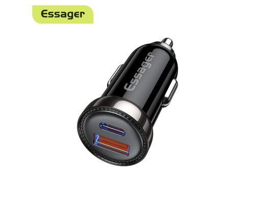 Автомобільний зарядний пристрій Essager Sunset Type-C to Lightning 20W USB Charging Cable black (ECC2Q-WL0A)