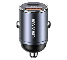 Автомобільний зарядний пристрій Usams US-CC206 C38 PD30W A+C Dual Ports Fast Charging Invisible Ring Car Charger tarnish