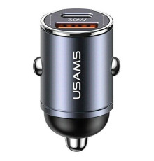 Автомобільний зарядний пристрій Usams US-CC206 C38 PD30W A+C Dual Ports Fast Charging Invisible Ring Car Charger tarnish