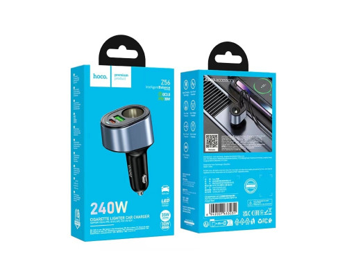 Автомобільний зарядний пристрій HOCO Z56 Friend PD35W+QC3.0 cigarette lighter car charger Black (6942007633031)