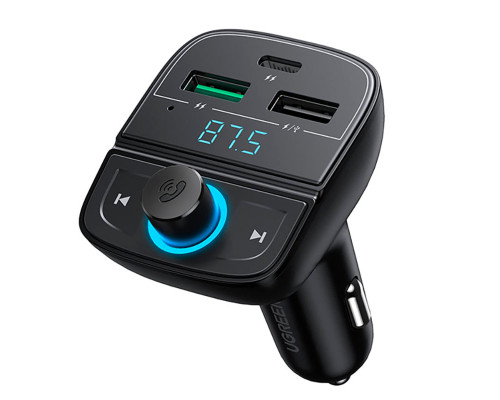 АЗП з FM-модулятором UGREEN CD229 FM&Bluetooth Transmitter&Car Charger + TF Slot Black (UGR-80910)