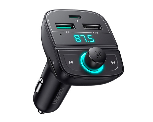 АЗП з FM-модулятором UGREEN CD229 FM&Bluetooth Transmitter&Car Charger + TF Slot Black (UGR-80910)