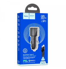 АЗП Hoco NZ3 40W 3A 2USB-C з кабелем lightning black PLS-00-00098802