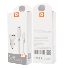 АЗП WUW T22 10.5W 2.1A 2USB-A з кабелем Micro USB white PLS-00-00082488