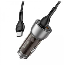 Автомобільний зарядний пристрій HOCO NZ8 Sprinter 43W dual port PD25W+QC3.0 car charger set(Type-C to Type-C) Brown