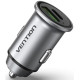 Автомобільний зарядний пристрій Vention Two-Port USB A+C(18/20) Car Charger Gray Mini Style Aluminium Alloy Type (FFBH0)