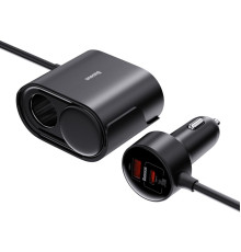 Автомобільний зарядний пристрій Baseus High Efficiency Pro 1-for-2 Car Cigarette Lighter 30W Cosmic Black (C00455300121-00)