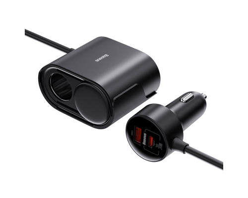 Автомобільний зарядний пристрій Baseus High Efficiency Pro 1-for-2 Car Cigarette Lighter 30W Cosmic Black (C00455300121-00)