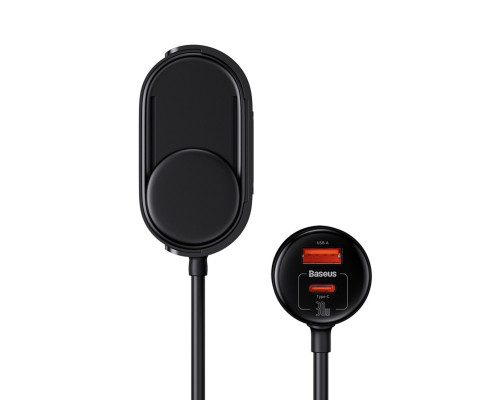Автомобільний зарядний пристрій Baseus High Efficiency Pro 1-for-2 Car Cigarette Lighter 30W Cosmic Black (C00455300121-00)