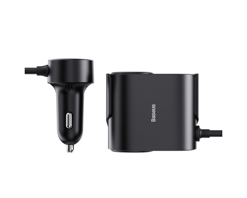 Автомобільний зарядний пристрій Baseus High Efficiency Pro 1-for-2 Car Cigarette Lighter 30W Cosmic Black (C00455300121-00)
