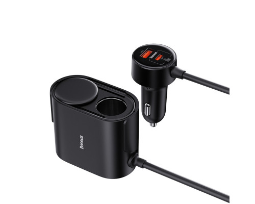 Автомобільний зарядний пристрій Baseus High Efficiency Pro 1-for-2 Car Cigarette Lighter 30W Cosmic Black (C00455300121-00)