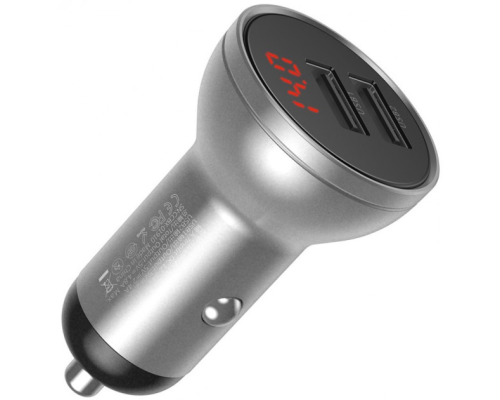 АЗП Baseus Digital Display 4.8A 24W 2USB-A silver PLS-00-00052181