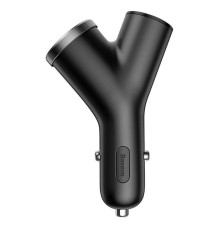 АЗП Baseus Y type dual USB+cigarette lighter extended car charger 3.1 A Black