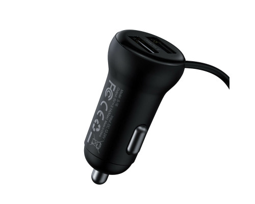 АЗП з FM-модулятором Baseus T typed S-16 wireless MP3 car charger（English) Black