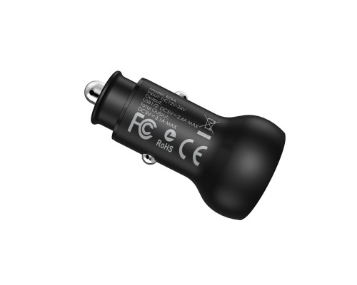 Автомобільний зарядний пристрій BOROFONE BZ9A Wise route dual port digital display car charger Black