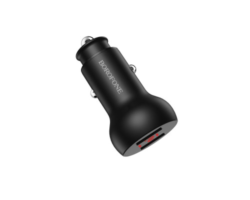 Автомобільний зарядний пристрій BOROFONE BZ9A Wise route dual port digital display car charger Black