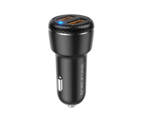 Автомобільний зарядний пристрій BOROFONE BZ17 Core dual port QC3.0 car charger set(Type-C) 18W