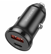 Автомобільний зарядний пристрій BOROFONE BZ18A PD20W+QC3.0 car charger 18W Black