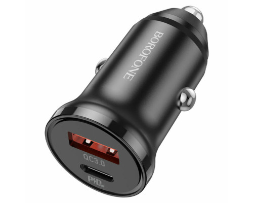 Автомобільний зарядний пристрій BOROFONE BZ18A PD20W+QC3.0 car charger 18W Black