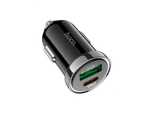 Автомобільний зарядний пристрій HOCO Z44 Leading PD20W+QC3.0 car charger Black (6931474757241)
