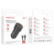 Автомобільний зарядний пристрій BOROFONE BZ19 Wisdom dual port car charger set(Type-C) Black (BZ19CB)