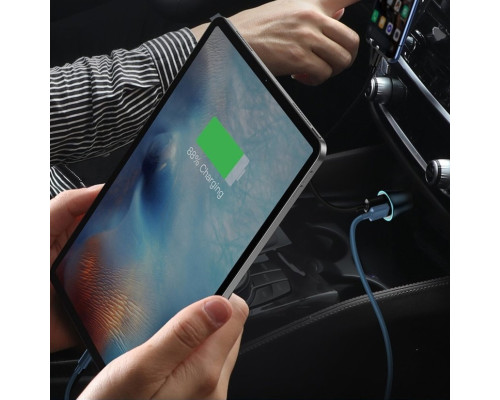 Автомобільний зарядний пристрій Baseus Golden Contactor Pro Dual Fast Charger Car Charger C+C 40W Blue (CGJP000003)