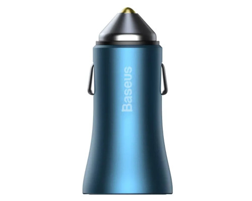 Автомобільний зарядний пристрій Baseus Golden Contactor Pro Dual Fast Charger Car Charger C+C 40W Blue (CGJP000003)