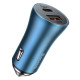 Автомобільний зарядний пристрій Baseus Golden Contactor Pro Dual Fast Charger Car Charger C+C 40W Blue (CGJP000003)