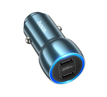 Автомобільний зарядний пристрій HOCO Z48 Tough 40W dual port(2C) car charger Sapphire Blue