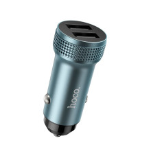 Автомобільний зарядний пристрій HOCO Z49 Level dual port car charger Metal Gray