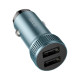 Автомобільний зарядний пристрій HOCO Z49 Level dual port car charger Metal Gray