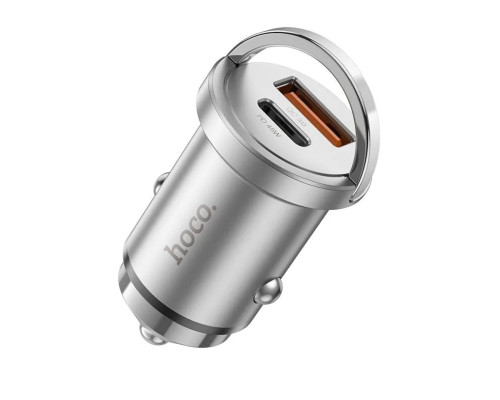 Автомобільний зарядний пристрій HOCO NZ10 Handy PD45W+QC3.0 car charger Silver