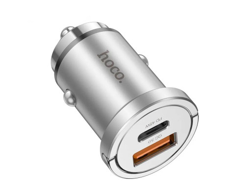 Автомобільний зарядний пристрій HOCO NZ10 Handy PD45W+QC3.0 car charger Silver