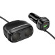 Автомобільний зарядний пристрій HOCO Z59 Rank 48W dual port PD30W+QC3.0 dual cigarette lighter slot car charger Black (6942007641500)