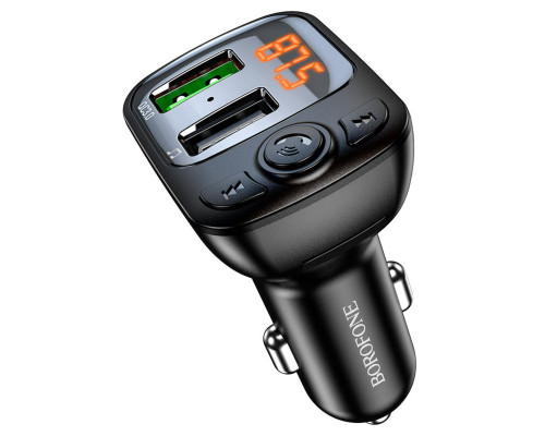 АЗП з FM-модулятором BOROFONE BC41 Eminency QC3.0 Car BT FM transmitter 18W Black (BC41B)