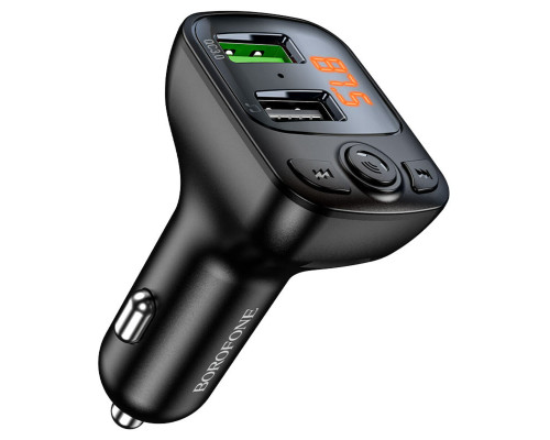 АЗП з FM-модулятором BOROFONE BC41 Eminency QC3.0 Car BT FM transmitter 18W Black (BC41B)