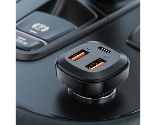 Автомобільний зарядний пристрій ACEFAST B9 66W(2USB-A+USB-C) three port metal car charger (6974316281726)