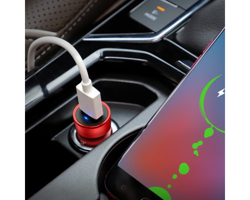 Автомобільний зарядний пристрій HOCO Z32 Speed Up single port QC3.0 car charger Red