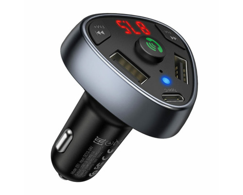 АЗП з FM-модулятором HOCO E51 Road treasure car BT FM transmitter Black