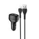 Автомобільний зарядний пристрій HOCO Z36 Leader dual port car charger set(iP) Black