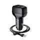 Автомобільний зарядний пристрій HOCO Z36 Leader dual port car charger set(iP) Black