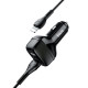 Автомобільний зарядний пристрій HOCO Z36 Leader dual port car charger set(iP) Black