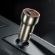 Автомобільний зарядний пристрій HOCO Z46A Blue whale PD20W+QC3.0 car charger set(Type-C) Metal Gray