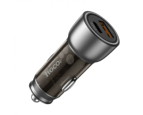 Автомобільний зарядний пристрій HOCO NZ8 Sprinter 43W dual port PD25W+QC3.0 car charger Brown