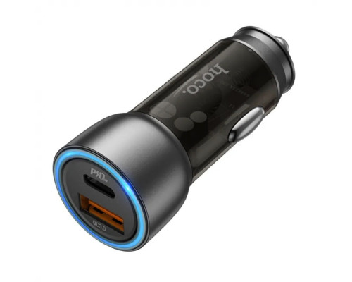 Автомобільний зарядний пристрій HOCO NZ8 Sprinter 43W dual port PD25W+QC3.0 car charger Brown