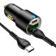 Автомобільний зарядний пристрій HOCO NZ6 PD45W 3-port(2C1A) car charger set(Type-C to Type-C) Black