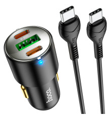 Автомобільний зарядний пристрій HOCO NZ6 PD45W 3-port(2C1A) car charger set(Type-C to Type-C) Black