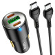 Автомобільний зарядний пристрій HOCO NZ6 PD45W 3-port(2C1A) car charger set(Type-C to Type-C) Black