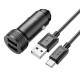 Автомобільний зарядний пристрій HOCO Z49 Level dual port car charger set(Type-C) Black