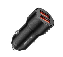 Автомобільний зарядний пристрій BOROFONE BZ19B Wisdom 36W dual port QC3.0 car charger Black